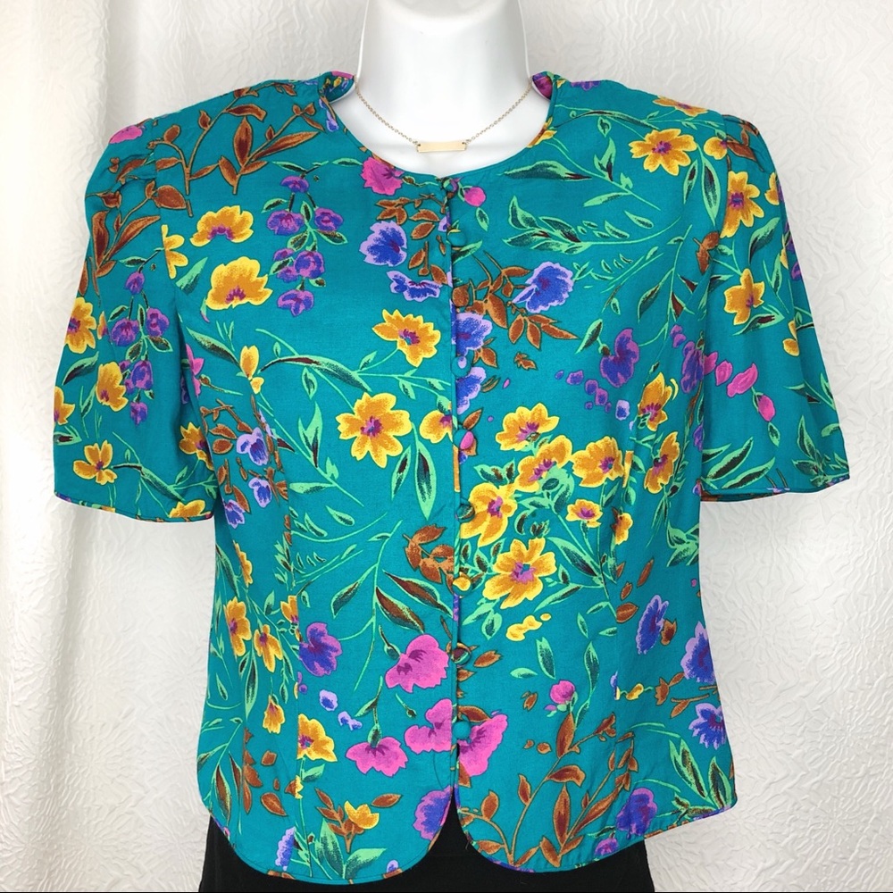 Maggie London Vintage Button Down Blouse size 8p